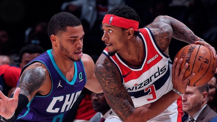 A picture of the Wizards vs. Hornets