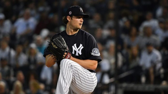 NYY's Gerrit Cole on the mound.