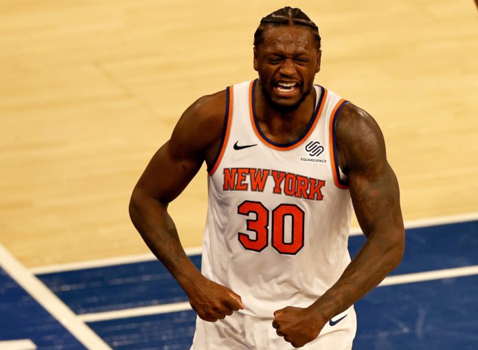 The Knicks' Julius Randle, pumped up during a game.