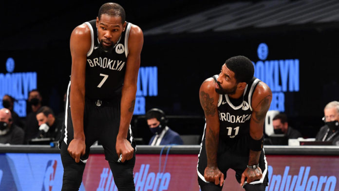 Nets' stars Kevin Durant and Kyrie Irving.