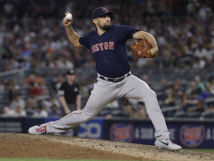 Boston's Eovaldi on the mound.