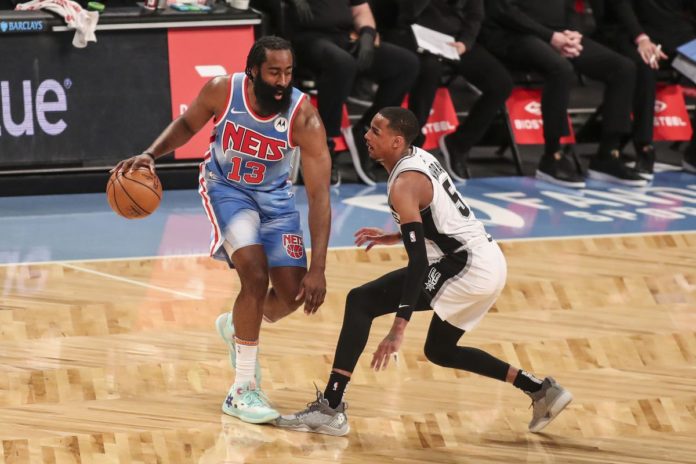 James Harden makin' moves on the court.