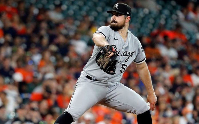 White Sox ace Carlos Rodon on the mound.