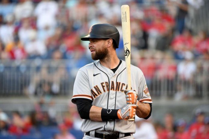 A Giants hitter up at the plate.