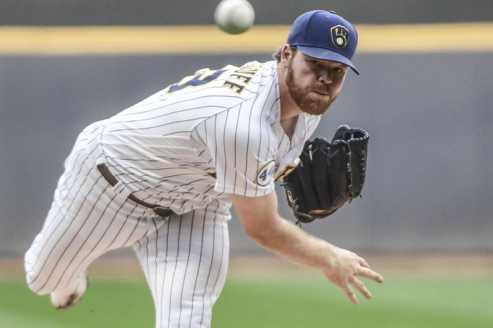 Woodruff at the mound for the Brewers.