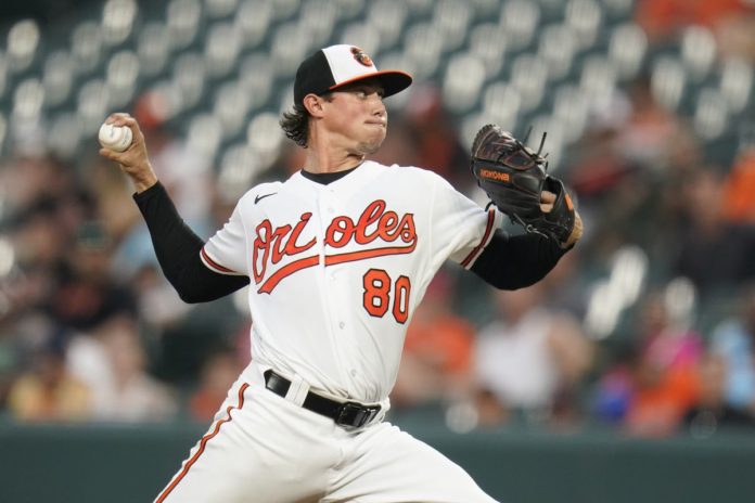 Orioles new starter Spenser Watkins on the mound.