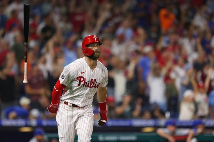 Bryce Harper, starting to run the bases after slamming a HR.