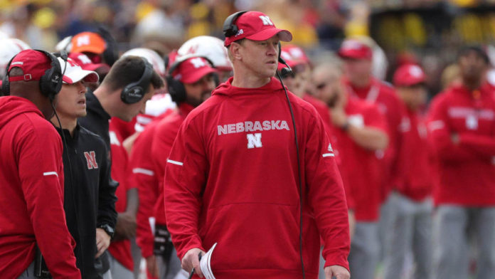 Sep 22, 2018; Ann Arbor, MI, USA; Nebraska head coach Scott Frost on the sidelines against Michigan at Michigan Stadium. Mandatory Credit: Kirthmon F. Dozier/Detroit Free Press via USA TODAY Sports