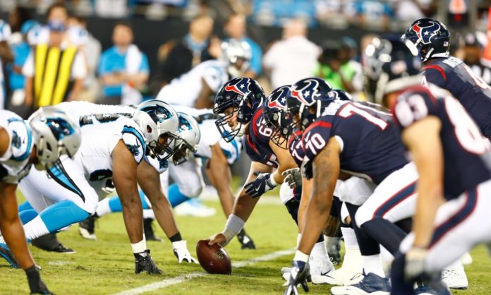 Panthers vs. Texans preview picture at the line of scrimmage.