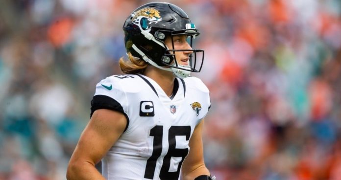 Trevor Lawrence, pictured in his new Jags uniform.