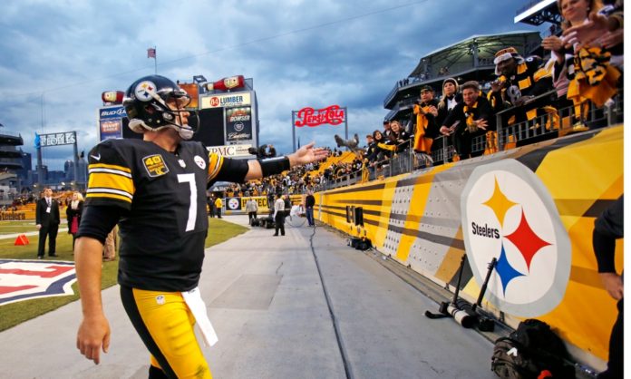 Ben Roethlisberger at Heinz Field, shaking the hands of his fans.